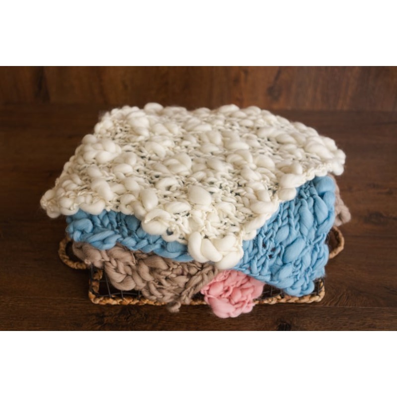 Baby Swaddle Blanket - Kalın Örgü Merinos Bebek Battaniyesi -