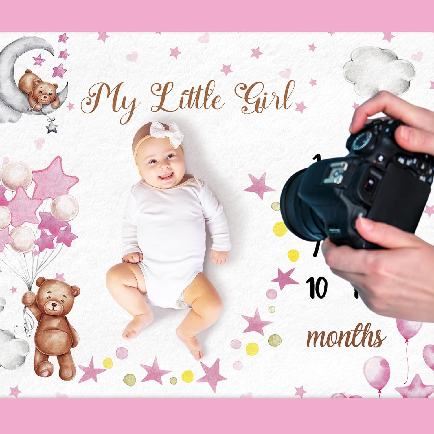 Baby Swaddle Blanket - VIKAMA Aylık Bebek Büyüme Dönemi Fotoğraf