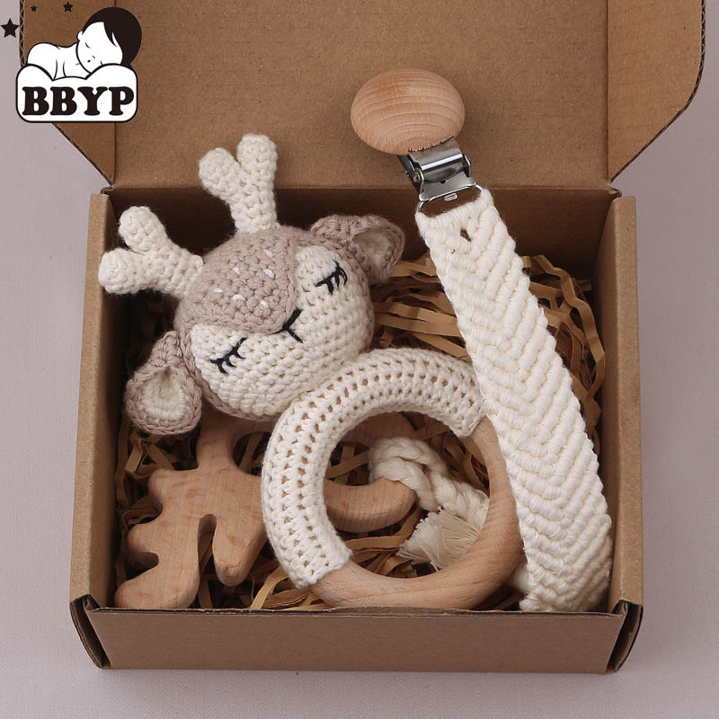 Baby Rattle Toy Set - Bebek Tığ İşi Çıngıraklı Fil Diş