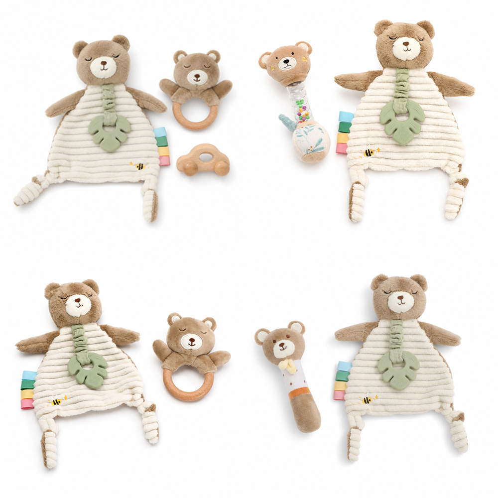 Baby Rattle Toy Set - Çizgi Film Ayıcık Bebek Rahatlatıcı Battaniye