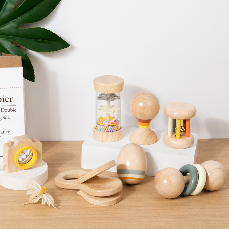 Baby Rattle Toy Set - Montessori Ahşap Oyuncaklar 7 Parça Bebek