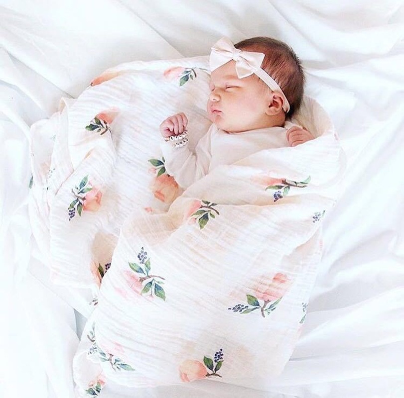 Baby Swaddle Blanket - Gül 120x120cm %70 Bambu %30 Pamuk