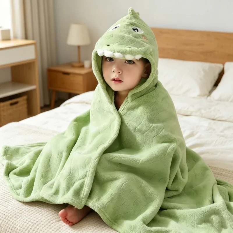 Baby Swaddle Blanket - Kalınlaştırılmış Emici Pamuklu Bebek Banyo Robası
